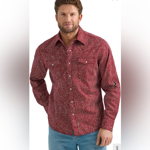 Wrangler Retro Premium Modern-Fit
Long-Sleeve Shirt for Men Snap Sz S NWT Red - Picture 1 of 15